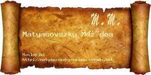 Matyasovszky Médea névjegykártya